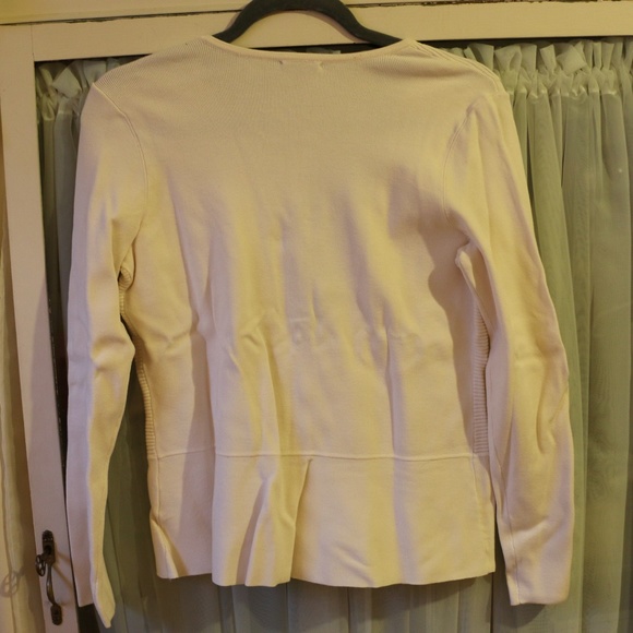 NEW Talbots Creme Ribbed Zip-Up - Picture 5 of 5